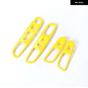 ジープ インテリアウィンドウリフト ボタン パネル 装飾カバー レネゲード 2016-24 - Yellow