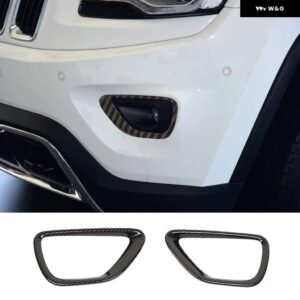 ジープ ABS 外装 フロント フォグライト ランプカバー 装飾トリムグランドチェロキー 2014-16 カー - carbon fiber