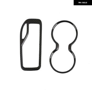 ジープ インテリアギアシフトウォーターカップホルダー 装飾カバー グランドチェロキー 2016-21 - carbon fiber 2 pcs