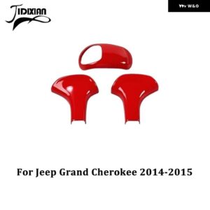 ジープ ギアシフトノブレバーヘッド装飾カバー グランドチェロキー 2011-15 2017-20 - 14-15 3 pcs red