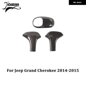 ジープ ギアシフトノブレバーヘッド装飾カバー グランドチェロキー 2011-15 2017-20 - 14-15 3 pcs carbon