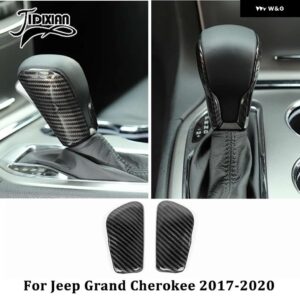 ジープ ギアシフトノブレバーヘッド装飾カバー グランドチェロキー 2011-15 2017-20 - 17-20 2 pcs carbon