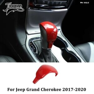 ジープ ギアシフトノブレバーヘッド装飾カバー グランドチェロキー 2011-15 2017-20 - 17-20 1 pcs red