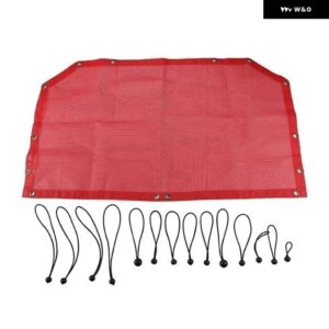 ジープ 車トップサンシェードカバー ラングラー TJ 1997-2006 トランクルーフ抗 UV 太陽断熱ベッドレスト ネット - Front Red
