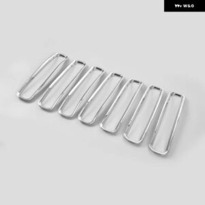 ジープ 車グリル メッシュフロント挿入グリル 装飾カバー トリムラングラー TJ 1997-2006 車 外装 - chrome Without Mesh