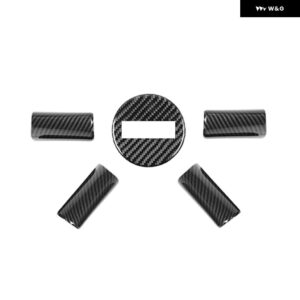 ジープ ラングラー JK 2007 2008 2009 2010 ABS 車内ステアリング ホイール 装飾カバー トリム - carbon fiber 5 pc