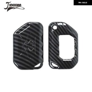 ジープ ラングラー JL グラディエーター JT 2018-24 キーケース シェル装飾カバー - carbon fiber grain