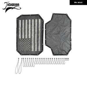 ジープ 車トップサンシェードカバー ルーフ UV 防止断熱ネットラングラー JK 4 ドア 2007 2008 2009 2010-2017 - Flag