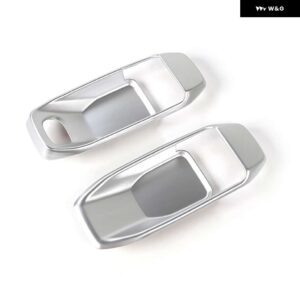 ジープ 車インナードアハンドルボウル装飾カバー ステッカー ラングラー JL グラディエーター JT 2018 アップインテリア - Silver
