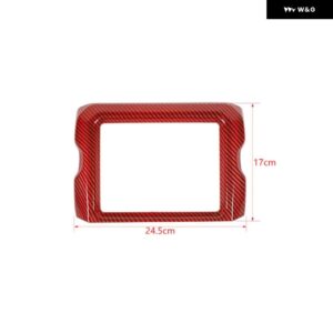 ジープ 車 8.4インチ GPS ナビゲーション 装飾カバー ラングラー JL グラディエーター JT 2018-23 - red carbon fiber