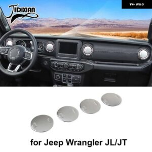 ジープ カーエアコンベントアウトレット装飾カバー ラングラー JL 2018 アップグラディエーター JT 2018 アップ - Silver 4-Pcs