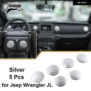 ジープ カーエアコンベントアウトレット装飾カバー ラングラー JL 2018 アップグラディエーター JT 2018 アップ - Silver 6 PCS