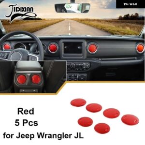 ジープ カーエアコンベントアウトレット装飾カバー ラングラー JL 2018 アップグラディエーター JT 2018 アップ - red 6 pcs