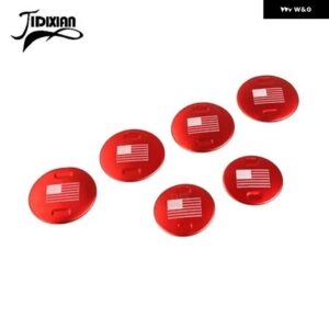 ジープ カーエアコンベントアウトレット装飾カバー ラングラー JL 2018 アップグラディエーター JT 2018 アップ - red flag 6 PCS