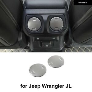 ジープ カーエアコンベントアウトレット装飾カバー ラングラー JL 2018 アップグラディエーター JT 2018 アップ - Silver 2-Pcs