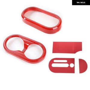 ジープ ギアシフトパネル カップホルダー 装飾カバー ラングラー JK 2007 2008 2009 2010 インテリア - red 5 pcs