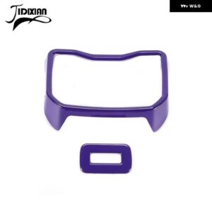 ジープ 車内リアアーム レスト ボックスカップホルダー 装飾カバー ラングラー JL 2018-24 アップ - purple