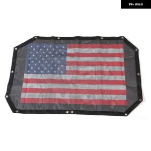 ジープ フロントドアトップサンシェードカバー ルーフメッシュ UV 断熱ネットラングラー JK 2007-2017 - USA Flag