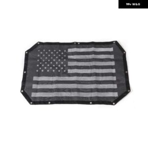 ジープ フロントドアトップサンシェードカバー ルーフメッシュ UV 断熱ネットラングラー JK 2007-2017 - USA Flag2