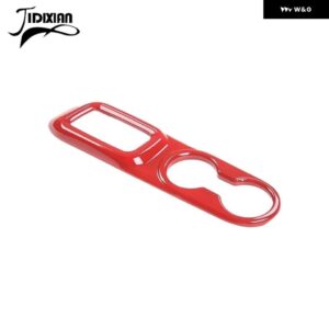 ジープ ラングラー JK 2011-17 車内ギアシフトパネル フロントカップホルダー 装飾カバー - red