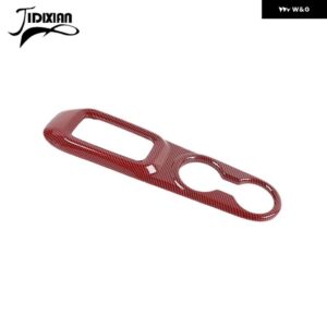 ジープ ラングラー JK 2011-17 車内ギアシフトパネル フロントカップホルダー 装飾カバー - red carbon fiber