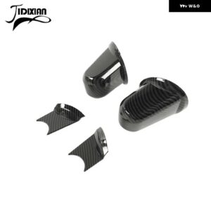 ジープ 車 外装 バックミラー ベース装飾カバー ステッカー ラングラー JK 2007 2008 2009 2010-2017 - carbon fiber grain