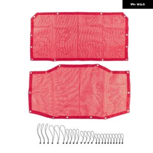 ジープ 車トップ サンシェード カバー UV 断熱ネット ラングラー JL 2018-23 アップ - red