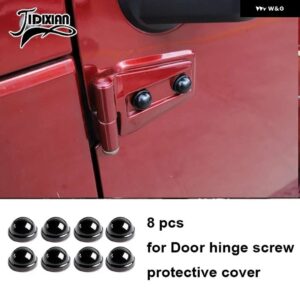 ジープ 車 外装 ドアヒンジネジ A ピラー フードエンジン エアインレットネジ装飾カバー ラングラー JK 2007-2017 - black door screw 8pc
