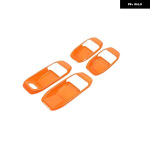 ジープ 車インナードアハンドルボウル装飾カバー ラングラー JL グラディエーター JT 2018-22 カー - Orange