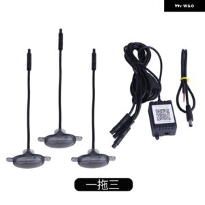 シボレー 3個 フロント車グリル LED ライトグリルトリム スモークレンズ シルバラード 1500 2016-21 - app　3　black
