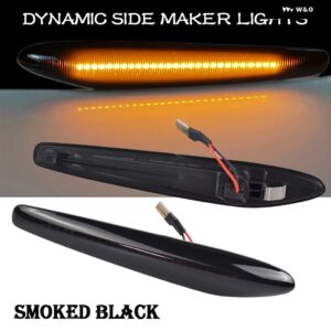 アルファロメオ 2個 ダイナミック LED サイド マーカー ライトウィンカーウインカー インジケータ ランプ 159 スポーツワゴン TYP ボエラスパイダー TYP 939 - Dynamic Smoked Black