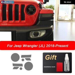 ジープ ヘッドライト フィルムフロントライトティントスモークブラック TPU ステッカー グランドチェロキーラングラーコンパス - wrangler　jl　18-on