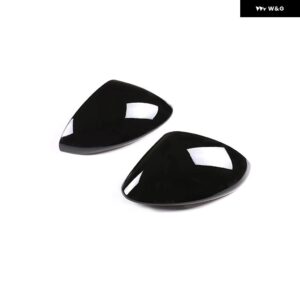 アルファロメオ 2色 ABS 黒/カーボンカースタイリングバックミラー カバー トリムカーアクセサリー STELVIO 2017-2024 - Glossy Black