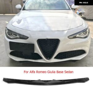 アルファロメオ フロントバンパー リップあごスプリッターエプロンカップウィングジュリアベースセダン/スポーツ 4ドア 2015-2020 カーボン - for Standard Car