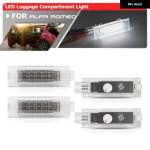 アルファロメオ 159 166 ジュリエッタ超高輝度 6000K LEDドア カーテシライト インテリア ウェルカムパドルランプ - 2pcs