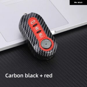 カーボン ABS キーフォブケースカバー フィアット 500 パンダプントブラボーキーシェルアクセサリー - red shell