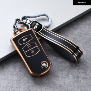 2 3ボタン ソフト TPU フリップキーケースカバー マツダ3 2 6 2003-13 車ホルダー - B black keychain