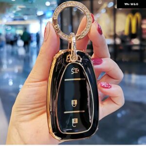 シボレー TPU リモートキーケースカバー オニックスエクイノオーランドクルーズスパークソニックカマロボルトボルトトラックスマリブブレイザートラバ - 3　btn　black　keyring