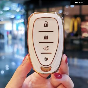 シボレー TPU リモートキーケースカバー オニックスエクイノオーランドクルーズスパークソニックカマロボルトボルトトラックスマリブブレイザートラバ - 4　btn　white　shell