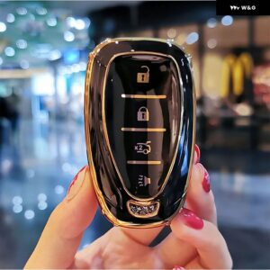 シボレー TPU リモートキーケースカバー オニックスエクイノオーランドクルーズスパークソニックカマロボルトボルトトラックスマリブブレイザートラバ - 4　btn　black　shell
