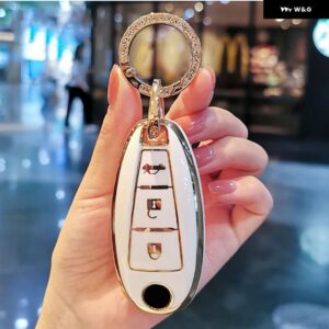 ソフト TPU 車リモートキー FOB シェルカバー ケース スズキ VITARA スウィフトイグニスキザシ SX4 バレーノ ERTIGA 2016-19 - B white keyring