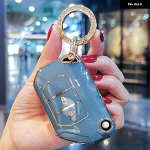 ジープ ファッション TPU リモートキーケースカバー シェル FOB プロテクター ラングラー JL JK JLU XD 2018-2022 ホルダー キーホルダー アクセサリー - grey keyring