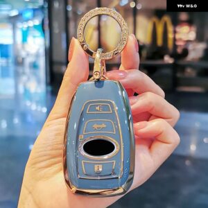 TPU キーケースカバー スバル BRZ フォレスターレガシィアウトバック WRX WRX STI インプレッサ XV クロストレックスマートキーレスリモートキーバッグ - grey keyring