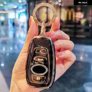 TPU キーケースカバー スバル BRZ フォレスターレガシィアウトバック WRX WRX STI インプレッサ XV クロストレックスマートキーレスリモートキーバッグ - black keyring