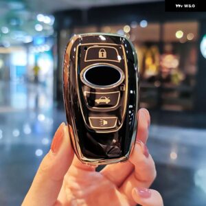 TPU キーケースカバー スバル BRZ フォレスターレガシィアウトバック WRX WRX STI インプレッサ XV クロストレックスマートキーレスリモートキーバッグ - black shell