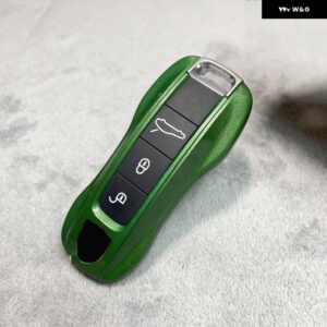 キーケースシェルマンバグリーン ポルシェ マカン カイエン パナメーラタイカンケイマンボクスター 718/911 FOB リモートカバー ABS キーアクセサリー - new version