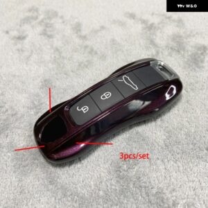 キーケース パープルクリスタル ポルシェ 718 911 パナメーラ カイエン マカン ボクスター ケイマン キーシェルカバー リモコン FOB 交換 - new version