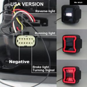 ジープ 2個 LED テールランプカーライトユーロバージョン ラングラー JL 2018 2019 リアランプブレーキリバースライトデイタイムランニングライト - USA Version