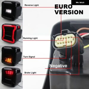 ジープ 2個 LED テールランプカーライトユーロバージョン ラングラー JL 2018 2019 リアランプブレーキリバースライトデイタイムランニングライト - EUROPEAN VERSION