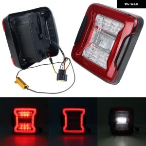 ジープ 2個 LED テールランプカーライトユーロバージョン ラングラー JL 2018 2019 リアランプブレーキリバースライトデイタイムランニングライト - USA Clear